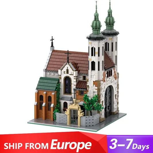 Creative Street Scene Expert MOC 124447 Andrew's Church Model 3056PCS Building Blocks Brick Toys for Boy Children Gift Set