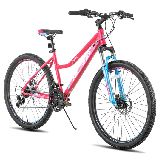 Hiland 26 Inch Womens Mountain Bike,with Step-Through Frame,Shimano 21 Speeds,Suspension Fork MTB,Bicycle for Women Men Adult