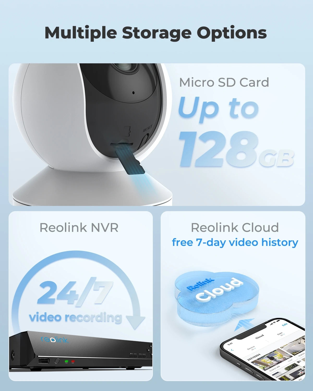 Reolink 4MP Baby Monitor Pan/Tilt WiFi Camera 2.4G/5G 4MP HD WiFi Video wireless Camera Indoor Home Security IP Camera E Series