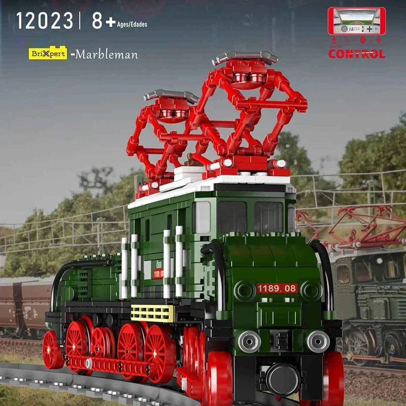 City Trains MOC World Railway Electric Crocodile Locomotive Model 919PCS Building Blocks Brick Toys for Children Boys Gift