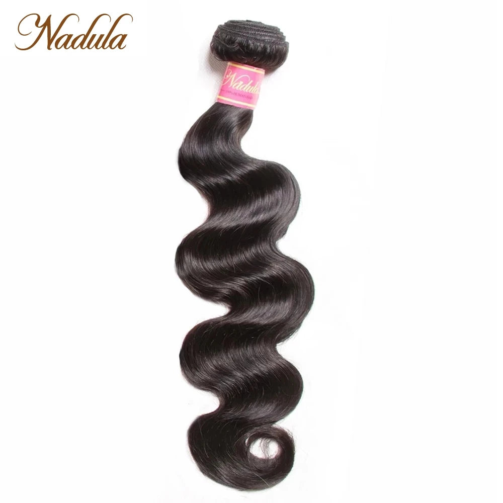 Nadula Hair Indian Body Wave Hair Weaves 100% Human Hair Products Remy Hair Extensions Natural Color Can Mix Bundles