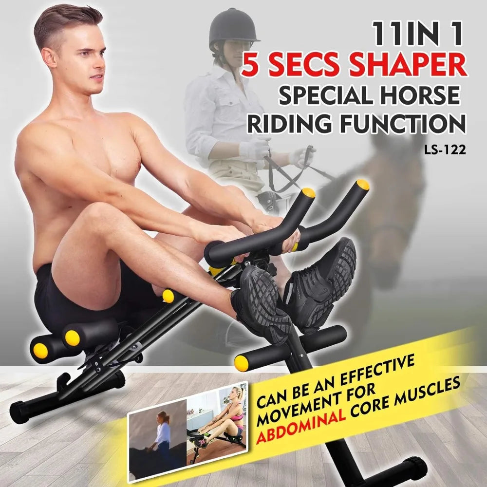 Foldable Ab Fitness Machine Core Trainer Equipment Height Adjustable Horse Riding Machine Thighs Buttocks Shaper