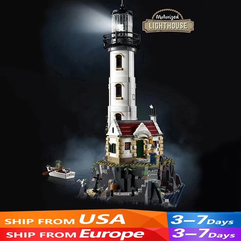 Creative Expert MOC 21335 Motorised Lighthouse Model 2065PCS Building Blocks Brick Puzzle Toys for Adult Kids Children Gift