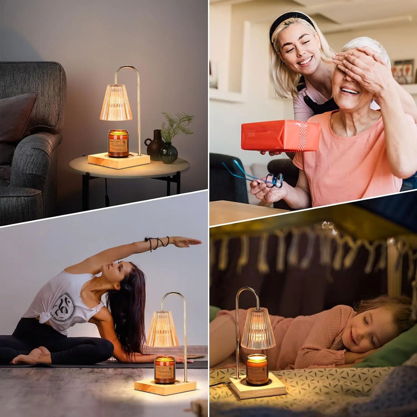 Lightess Candle Warmer Lamp,Electric Candle Lamp Warmer with Timer,2 Bulbs,for Bedroom Home Decor