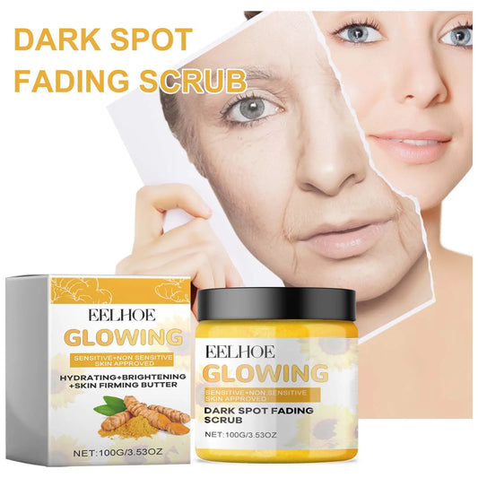 Turmeric body scrub cleaning body exfoliating fade acne marks melanin removal Dark Spots brighten whitening skin peeling cream