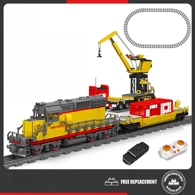 Rail Trains MOC EMD SD40-2 Diesel Locomotive Remote Control Train Railway Model 12027PCS Building Blocks Brick Puzzle Toys Gift