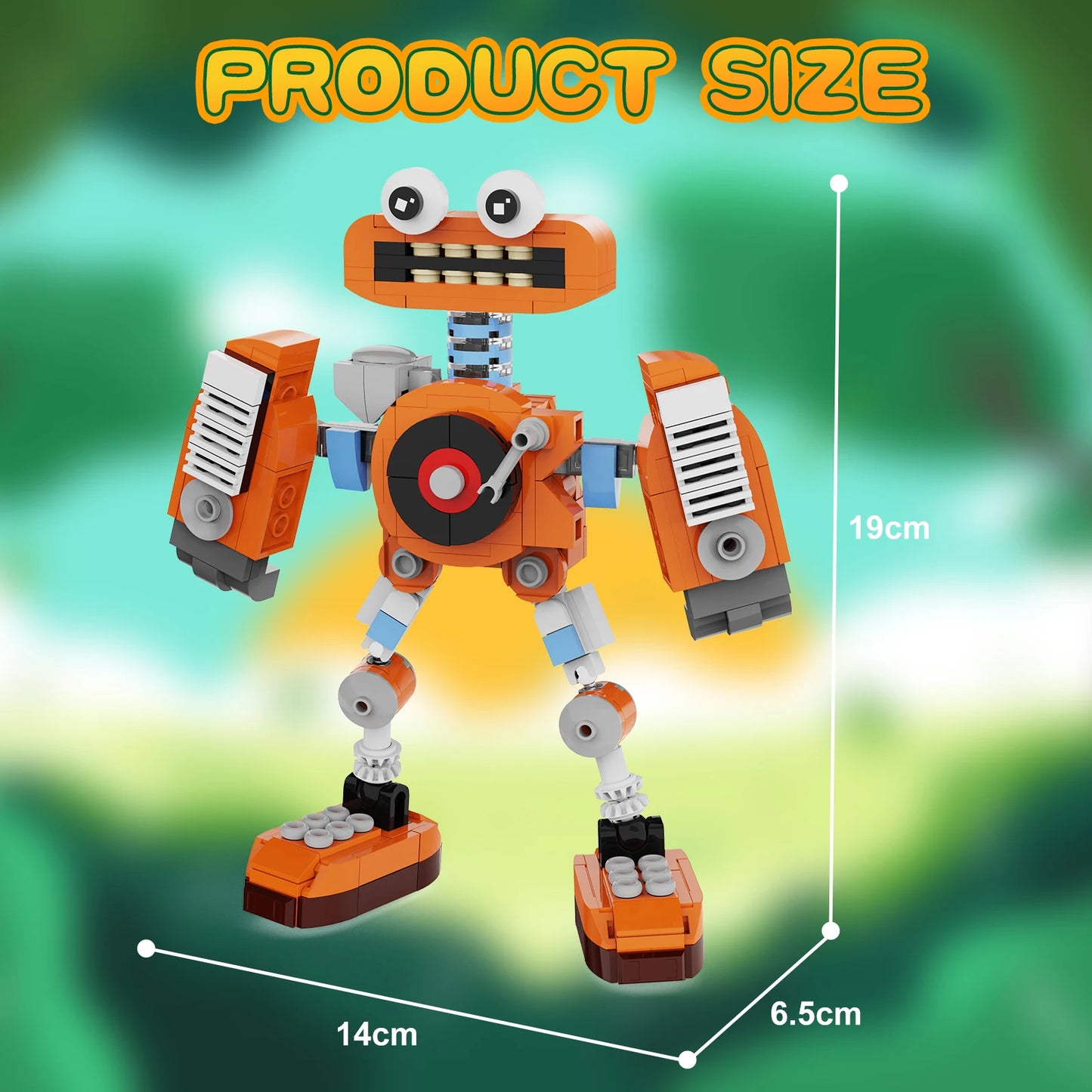 2024 NEW BuildMoc My Singing Monsters Orange Wubbox Robot Mecha Building Blocks Set with Paper Manual Anime Game Character Toys