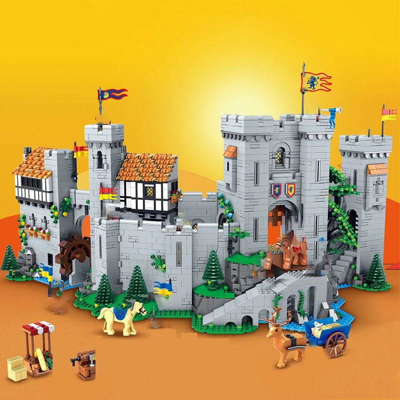 Lion King's Castle House Buildings Sets, City Apartment Model Modular Buildings Blocks Gift for Adults Gift Kids 4514 PCS