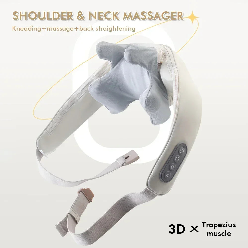 Neck And Back Massager Wireless Neck And Shoulder Kneading Massage Pillow Trapezius Neck Cervical Back Massage Shawl