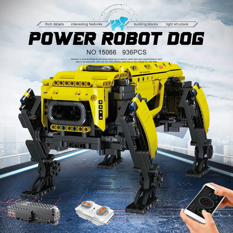 MOULD KING 15066 Technical Robot Toys The RC Motorized Boston Dynamics Big Dog Model AlphaDog Building Blocks Bricks Kids Gifts