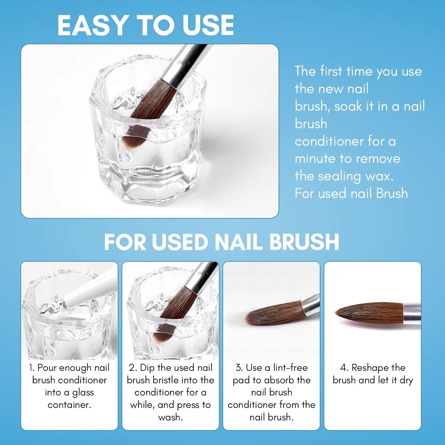 Makartt Nail Brushes Cleaner 70ml, Clean And Restorer Brush Bristles, 2-in-1 Brush Cleaner Liquid for Solid Gel Polish/Nail Art