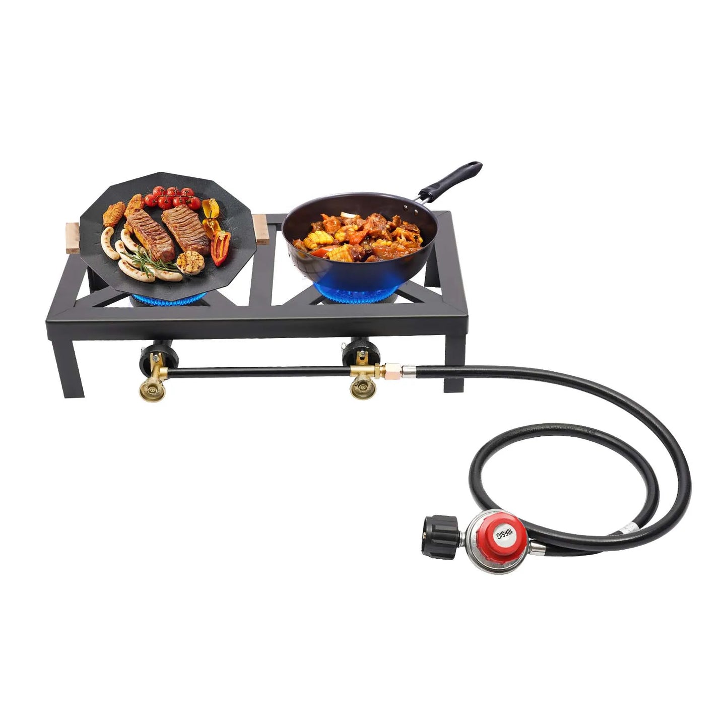 Outdoor Dual-Head Gas Stove Propane Gas Stove Top Stove High-Quality Safety Camping Gas Burners Fierce Stove