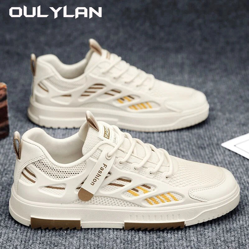 Fashion Leather Men Non-slip Wear-resistant Sneakers 2024 Casual Shoes Women Comfortable Flat Slip-on Spring Autumn Couple Shoes