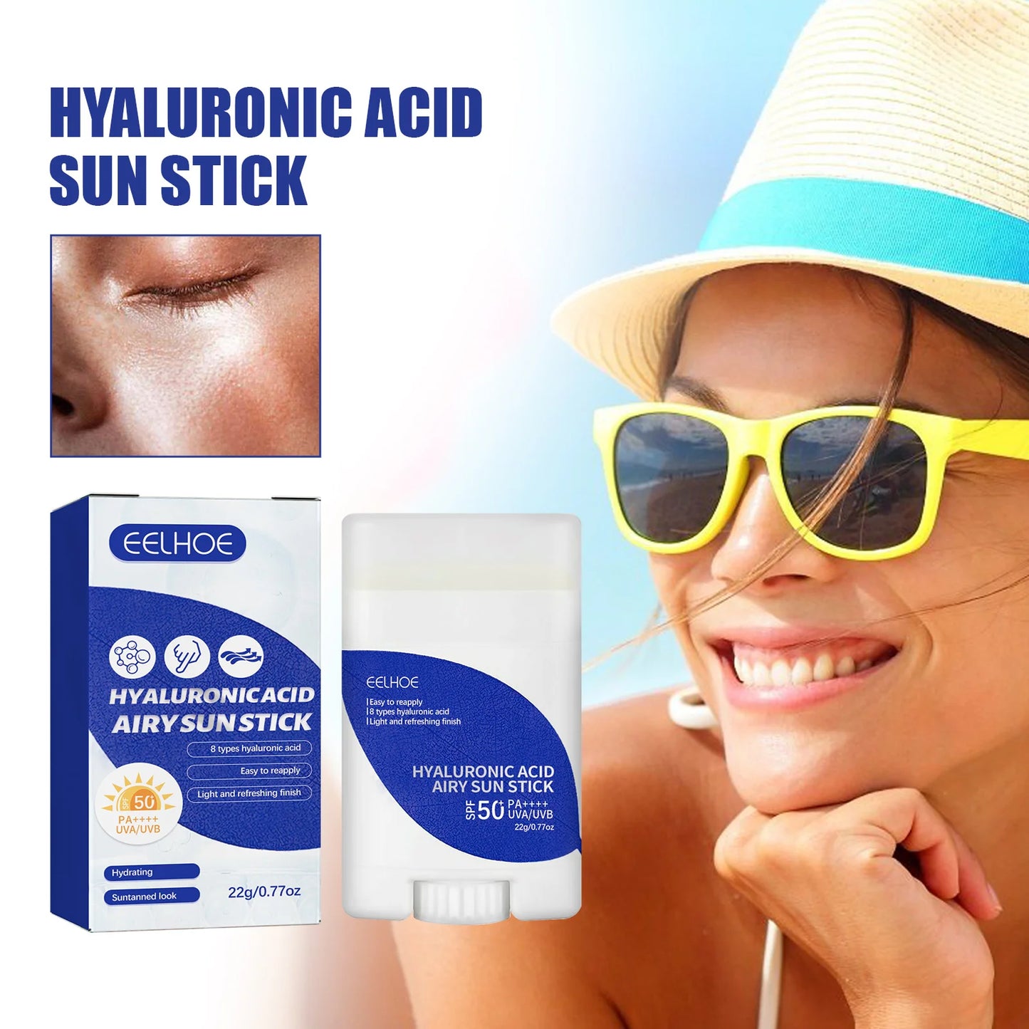 Hyaluronic Acid Sunscreen Bar Moisturizes Skin And Reduces Uv Light Refreshing Hydrating Isolating Waterproof And Uv Resistant