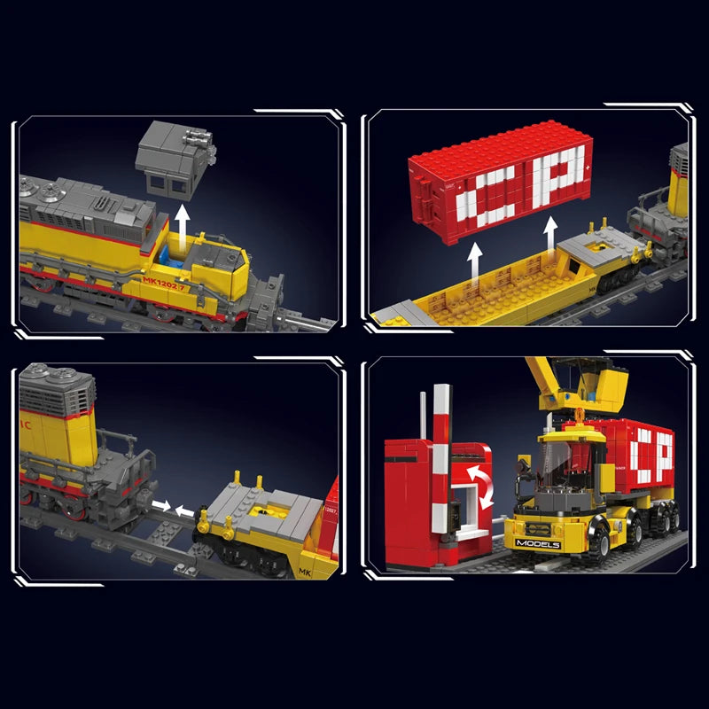 Mould King 12027 High-Tech Building Block Remote Control EMD SD40-2 Diesel Locomotive Model RC Train Toys Kids Christmas Gifts