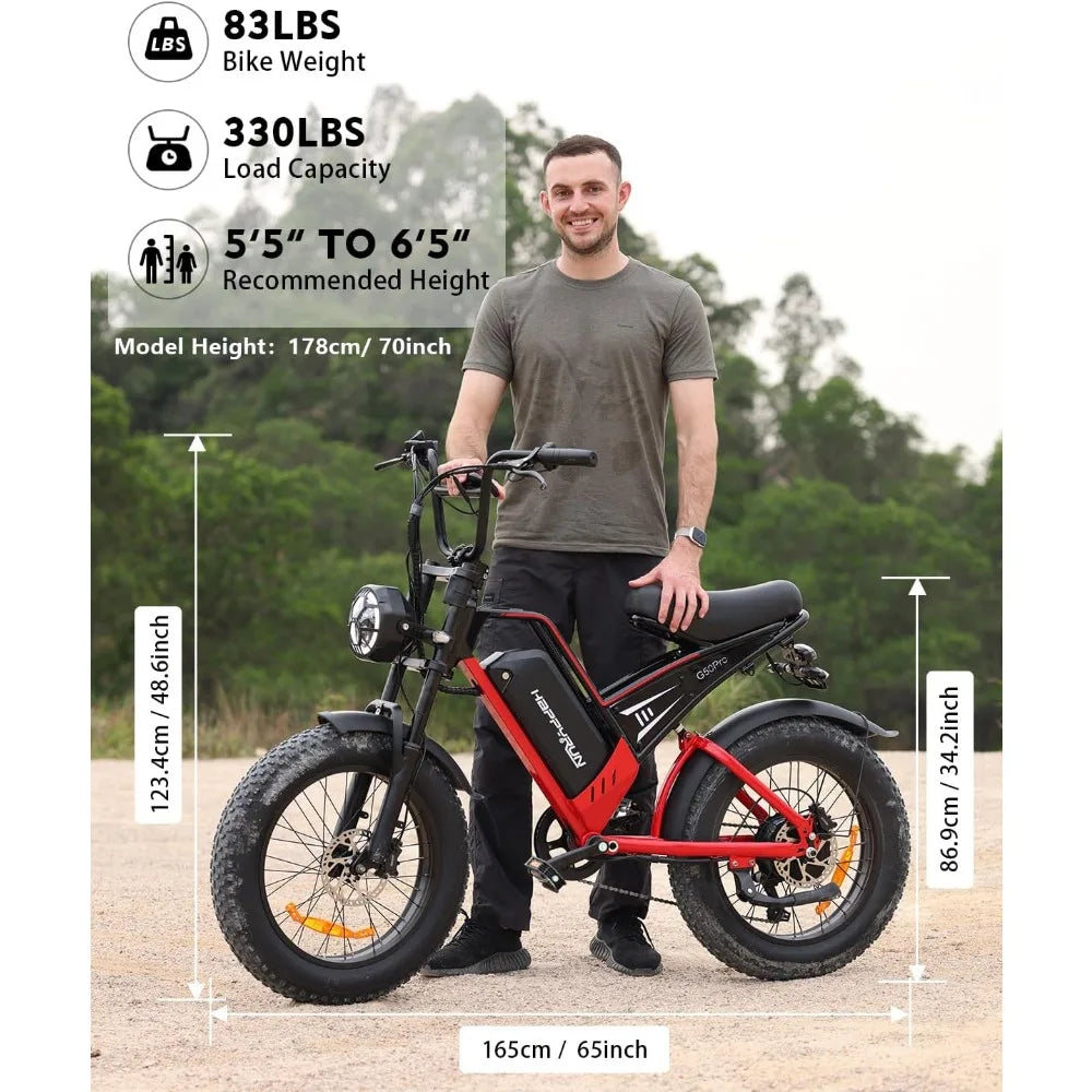 2000W Electric Bike for Adults, 48V 25Ah Removable Battery, Up to 35MPH 75+ Miles Range,7-Speed Transmission,20" Fat Tires Ebike