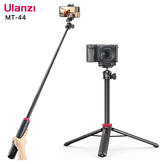 VIJIM Ulanzi MT-44 Extendable Vlog Livebroadcast Tripod Stand with Phone Mount Holder 42Inch for DSlR SLR Camera GoproSmartphone