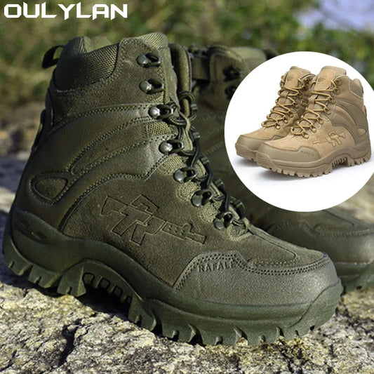 Military Tactical Waterproof  Boots Mens Army Climbing Hiking Desert Boots Work Safety Shoes Male Outdoor Camping Combat Boots