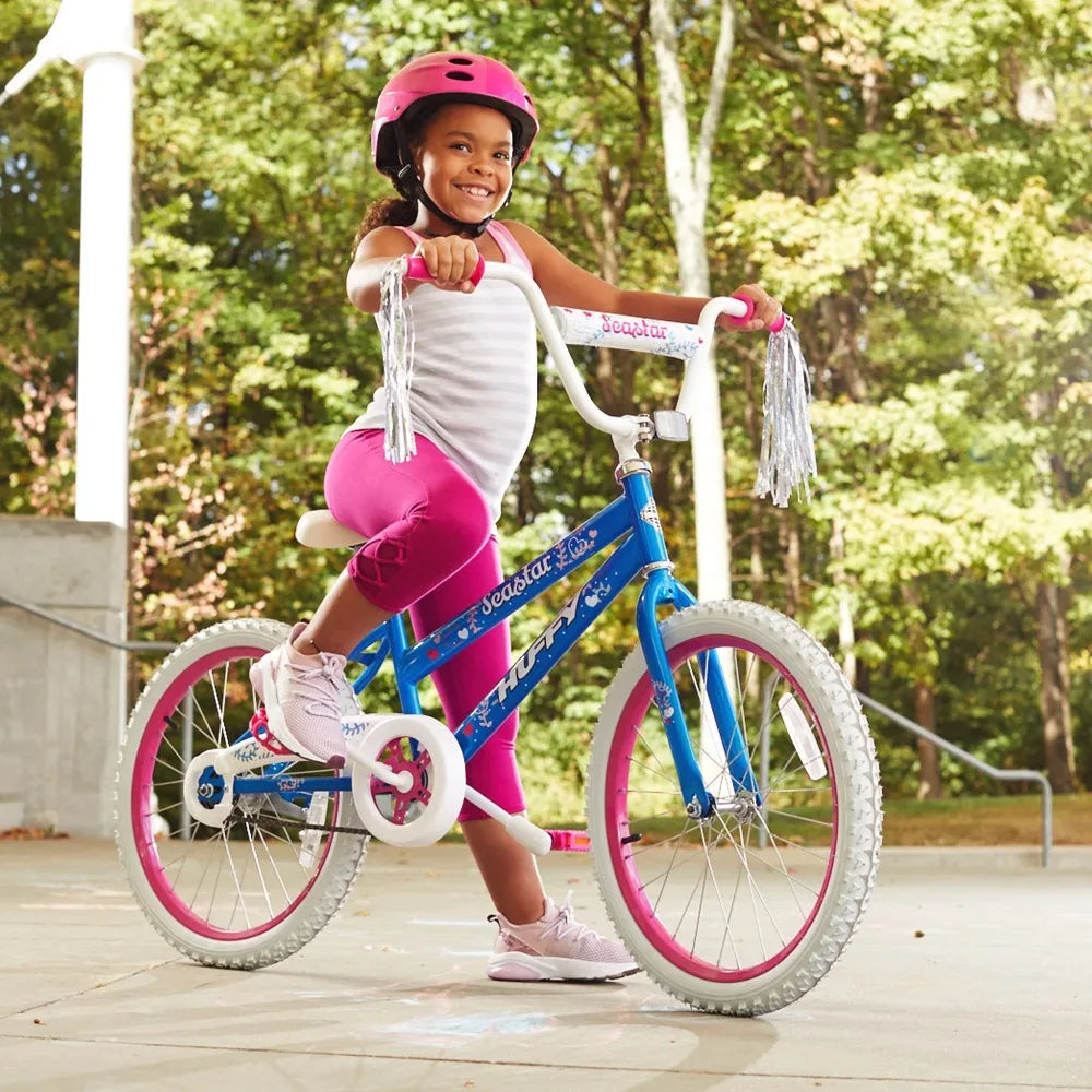 2024 New 20 in. Sea Star Kids Bike for Girls Ages 5 and Up, Child, Blue and Pink