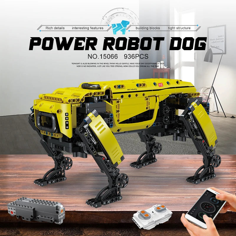 MOULD KING 15066 Technical Robot Toys The RC Motorized Boston Dynamics Big Dog Model AlphaDog Building Blocks Bricks Kids Gifts