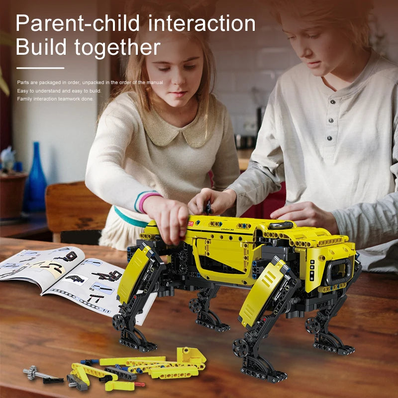 MOULD KING 15066 Technical Robot Toys The RC Motorized Boston Dynamics Big Dog Model AlphaDog Building Blocks Bricks Kids Gifts