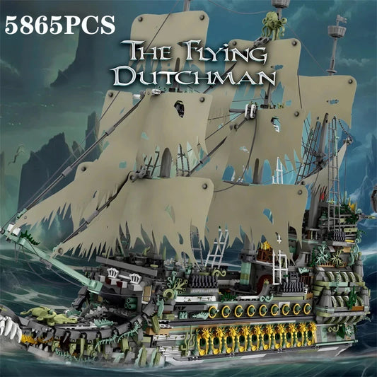 5865PCS The Flying Dutchman Diy Pirate Ship Building Blocks Ghost Ship Model Bricks Assembling DIY Toys For Kids Birthday Gifts