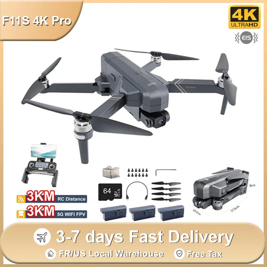 SJRC F11S PRO Drone With 4K Camera 5G WiFi GPS Quadcopter Brushless 2-Axis Gimbal Remote Control Aircraft Foldable RC Airplane