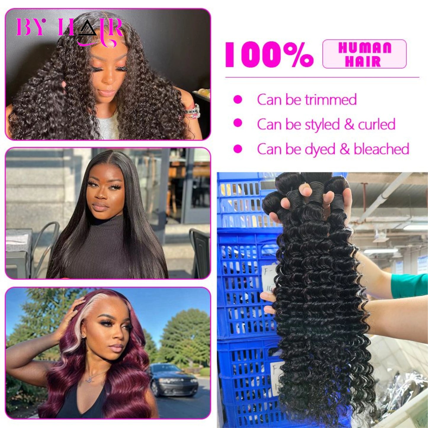 Deep Wave Bundles 100% Human Hair 28 30 32 Inch Curly Hair Extensions For Women Brazilian Remy Weaving Raw Human Hair Bundles