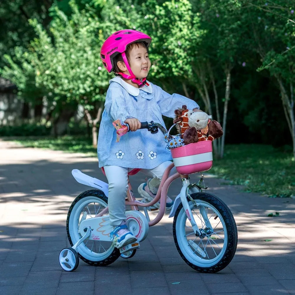 Girls Princess Bike Kids Bicycle with Basket & Mudguards 14 16 18 Inch Toddler Beginner Child Cycle for Age 3-10 Years