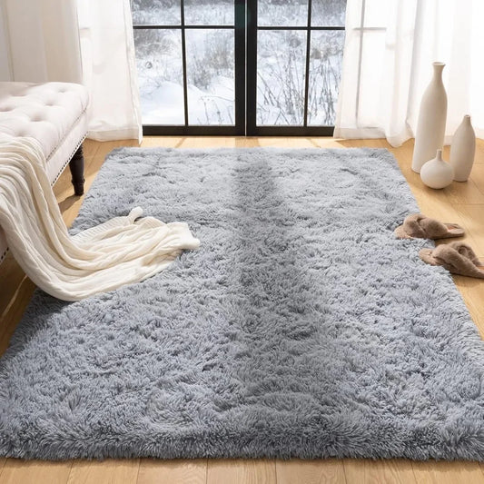 Rugs for Bedroom Long Plush 4x6 Feet Area Rug for Living Room Ultra Soft Shaggy Carpet for Home Decor Fluffy Mat Faux Fur Rug