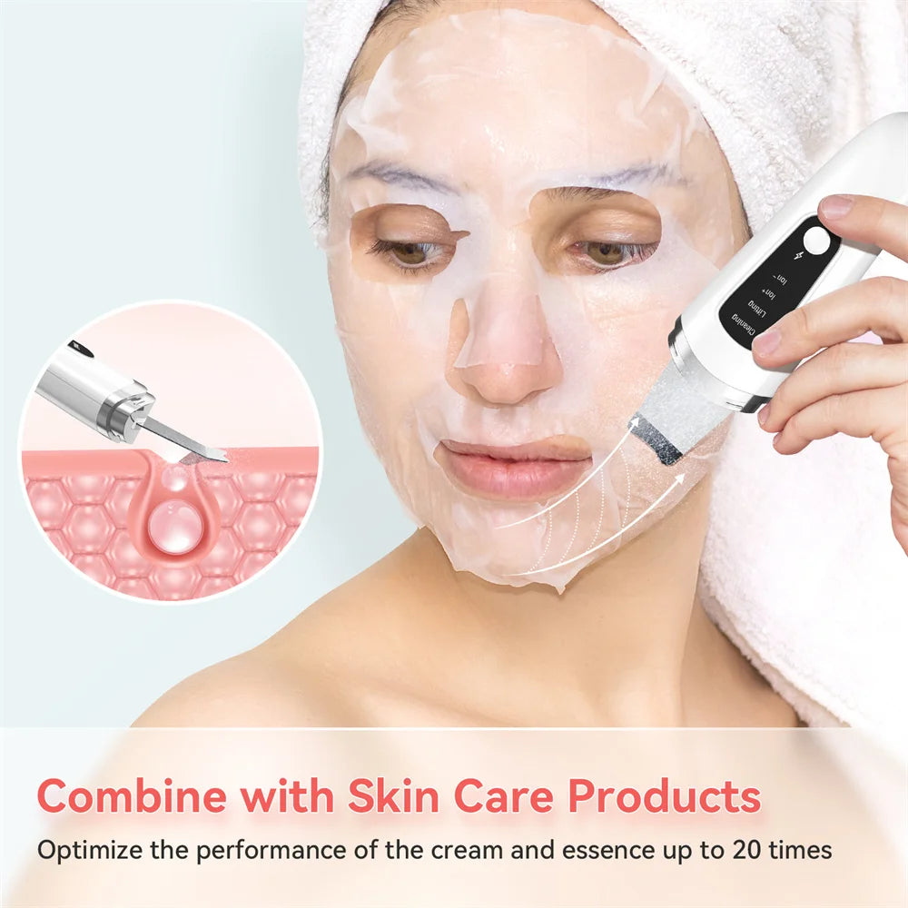 Skin Scrubber Face Spatula Facial Skin Exfoliator Scraper and Blackhead Remover Pore Cleaner with Face Lifting Deep Cleansing