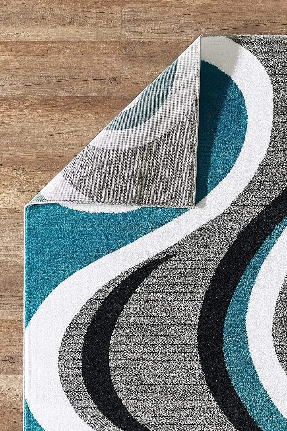 Modern 8x10 Area Rug Bedroom & Living Room Carpet with Swirls in Turkaz Grey | Contemporary Dining Accent Sevilla Collection