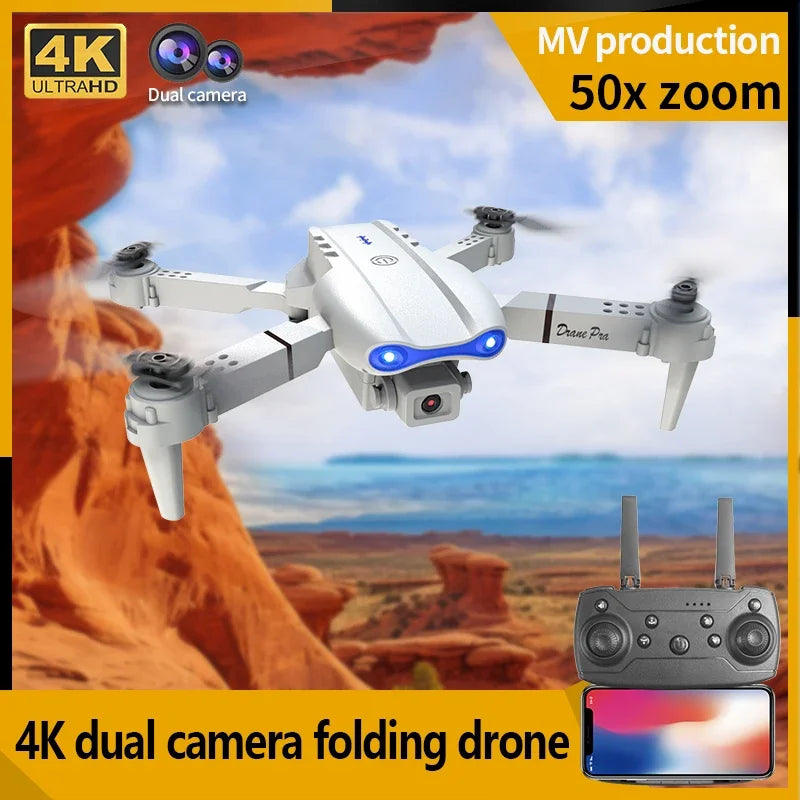 New E99Pro RC Drone 4K Professinal With 1080P Wide Angle HD Camera Foldable Helicopter WIFI FPV Height Hold Gift Toy