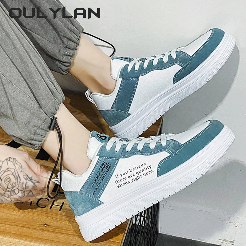 2024 Casual Shoes Fashion Leather Men Non-slip Wear-resistant Sneakers Women Comfortable Flat Slip-on Spring Autumn Couple Shoes