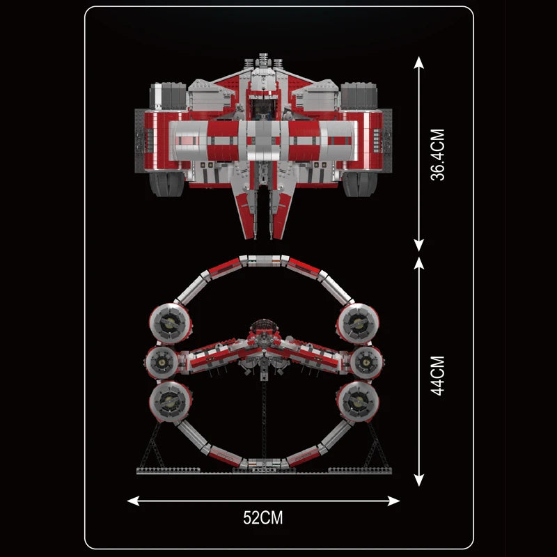 MOULD KING 21047 Starfighter Series MOC-7661 Interstellar Ring Fighter Building Blocks Construction Toys for Adults