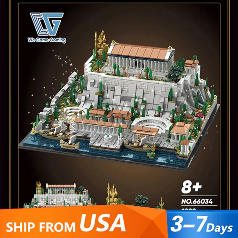 Creative Expert Modular Buildings MOC WGC 66034 Acropolls In Athens Model 1988PCS Building Blocks Brick Puzzle Toys for Gift