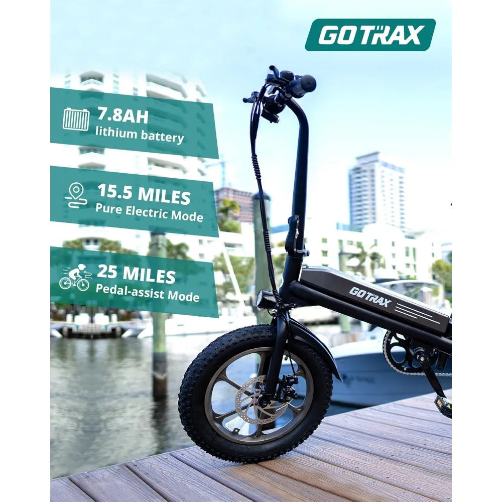 S3 Electric Bike, 16x3.0 Fat Tire Electric Bicycle Adults, 750W Peak Motor, Max Range 25 Miles, Up to 20 Mph, Removable Battery