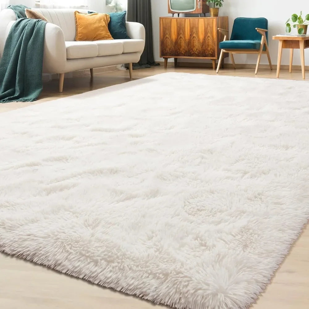 Rugs for Bedroom Long Plush 4x6 Feet Area Rug for Living Room Ultra Soft Shaggy Carpet for Home Decor Fluffy Mat Faux Fur Rug