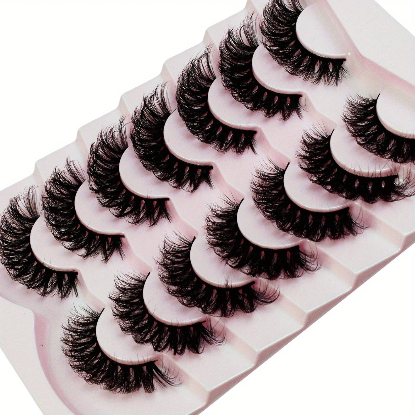 3Boxes(21Pairs) False Eyelashes Wispy Lashes Natural Look Fake Eyelashes Cat Eye Lashes Faux Mink Fluffy Strip False Lashes Pack