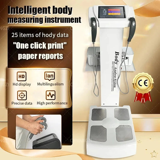 2024 Professional Intelligent Human Body Fat Scale Element Health Analyzer Machine Printer Body Composition with Result Sheet