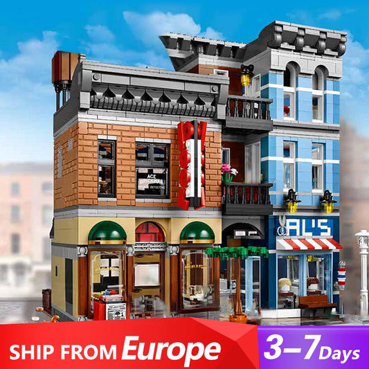 Detective's Office Buildings House Sets,City Apartment Store Model Modular Buildings Blocks Gift for Adults Kids 2262 PCS