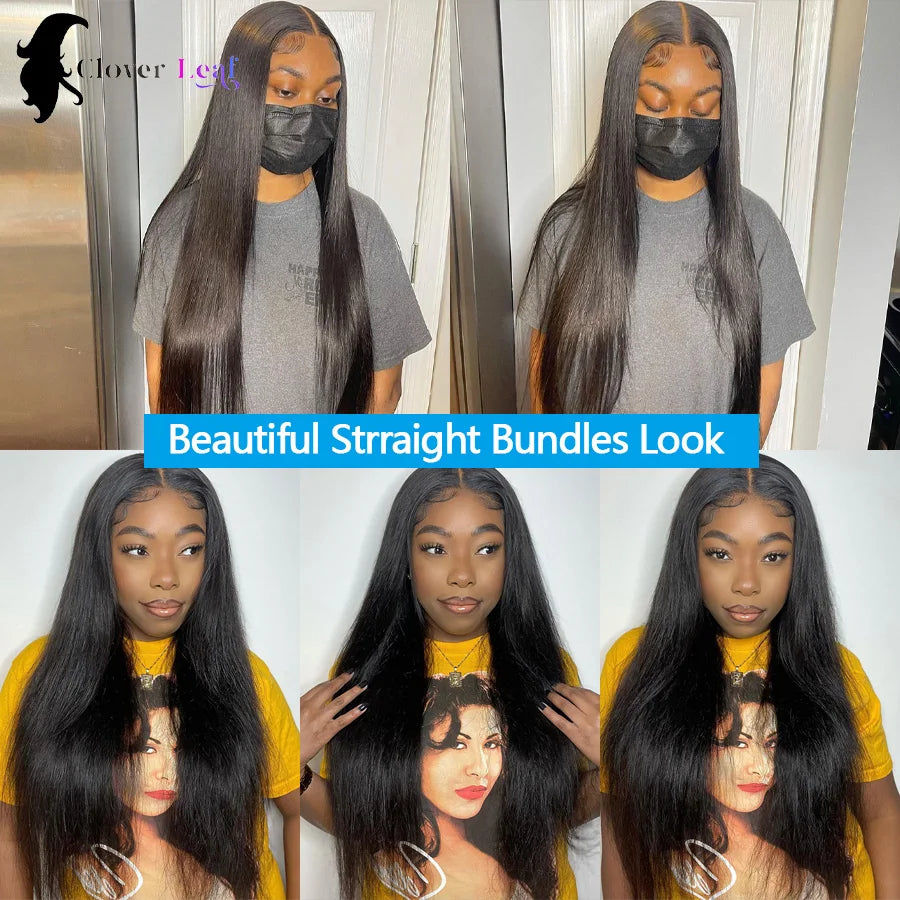 26 26 26 Inch Straight Human Hair Bundles Brazilian Weave 100% Human Hair Extension Natural Black Color Thick Ends Human Hair