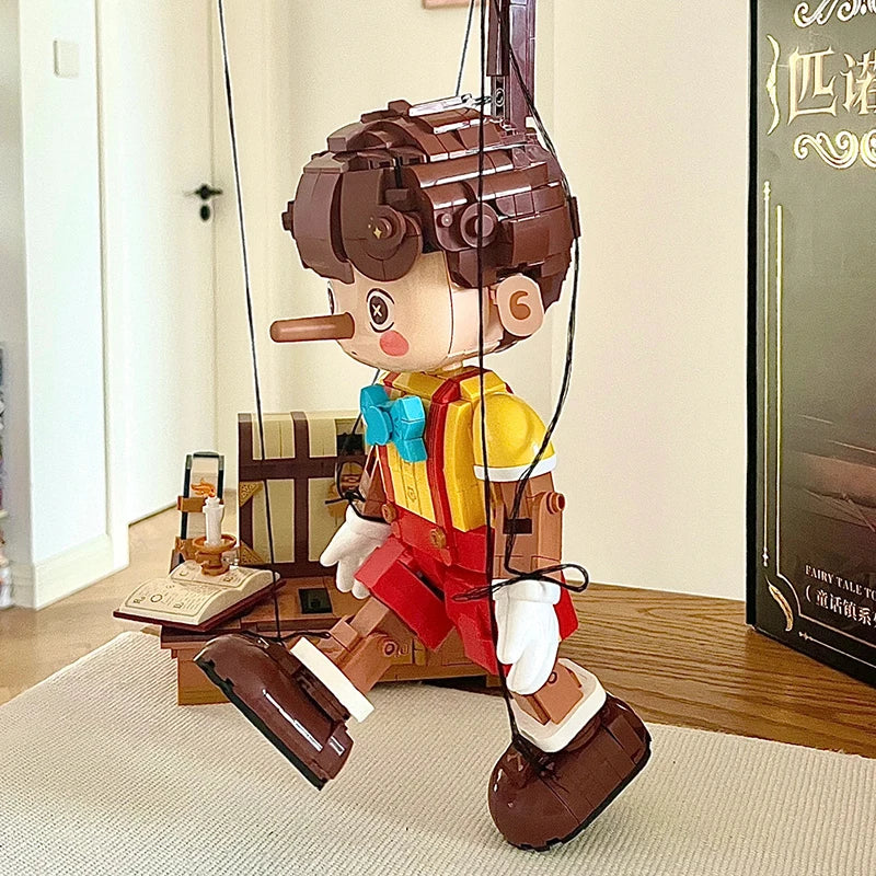 Movie MOC Wekki 506186 Fairy Tale Town Pinocchio Long Nose Model Building Blocks Brick Puzzle Toys for Kids Adult Birthday Gift