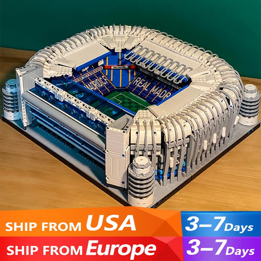 Creative Expert Modular Buildings MOC Santiago Bernabeu Stadium Soccer Field Model 5876PCS Building Blocks Brick Puzzle Toys