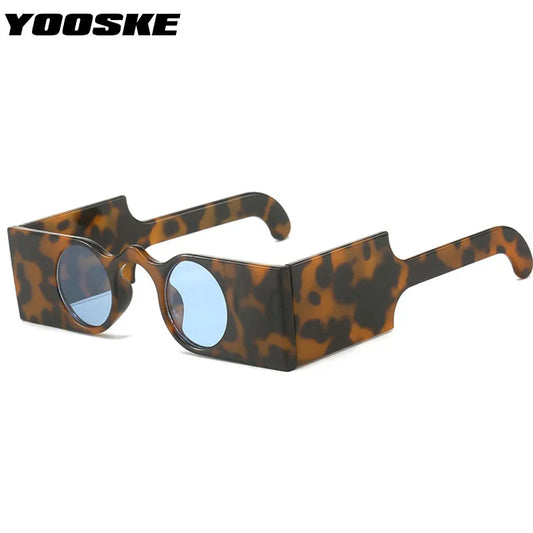 YOOSKE 2024 New Fashion Square Sunglasses for Women Men Luxury Brand Designer Round Lens Sun Glasses Female Ins Style Eyewear