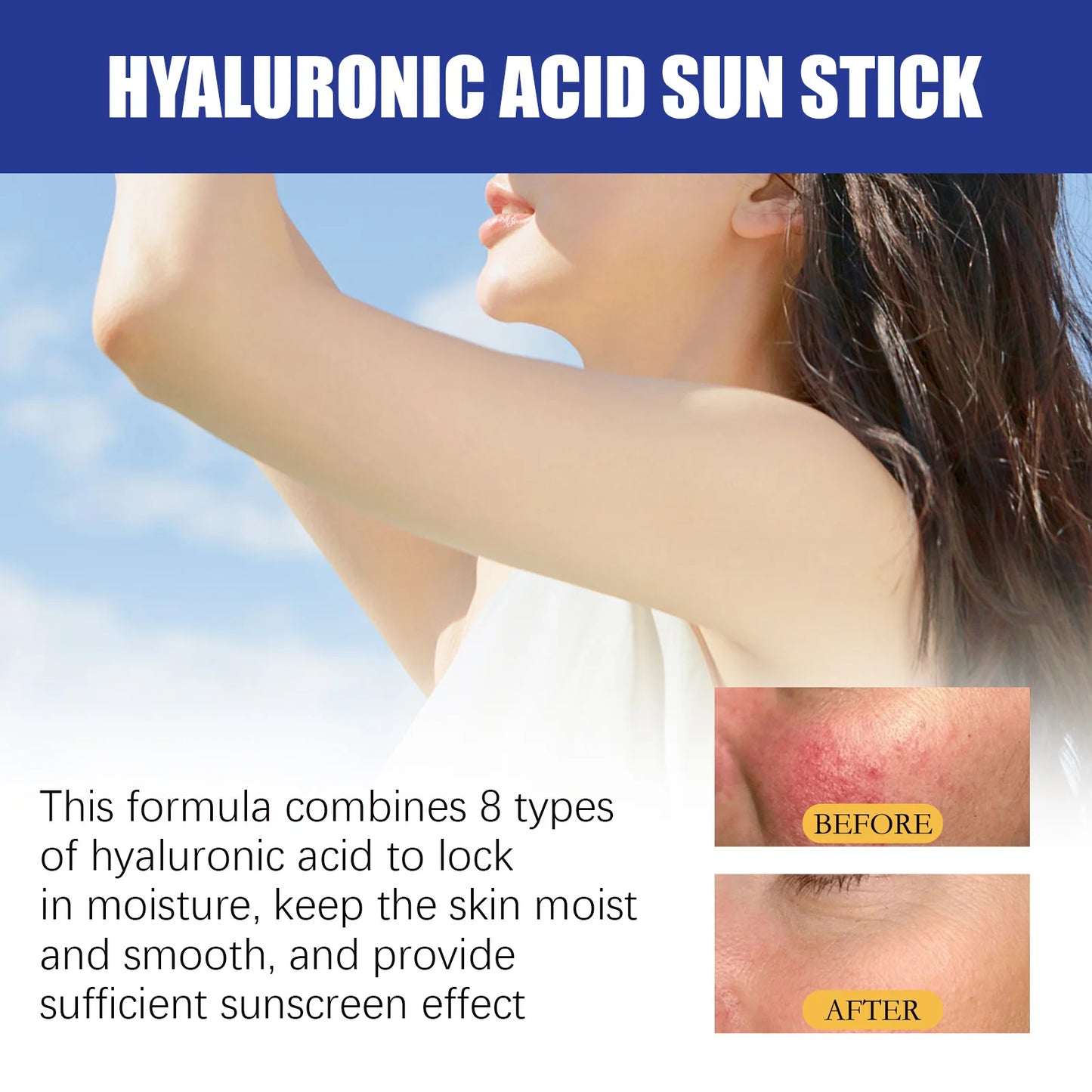 Hyaluronic Acid Sunscreen Bar Moisturizes Skin And Reduces Uv Light Refreshing Hydrating Isolating Waterproof And Uv Resistant