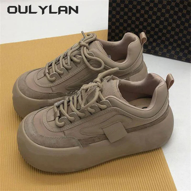 2024 Female Winter Chunky Sneakers Warm Casual Vulcanized Shoes Woman High Platform Boots Fashion Lace Up Low Top Sneakers