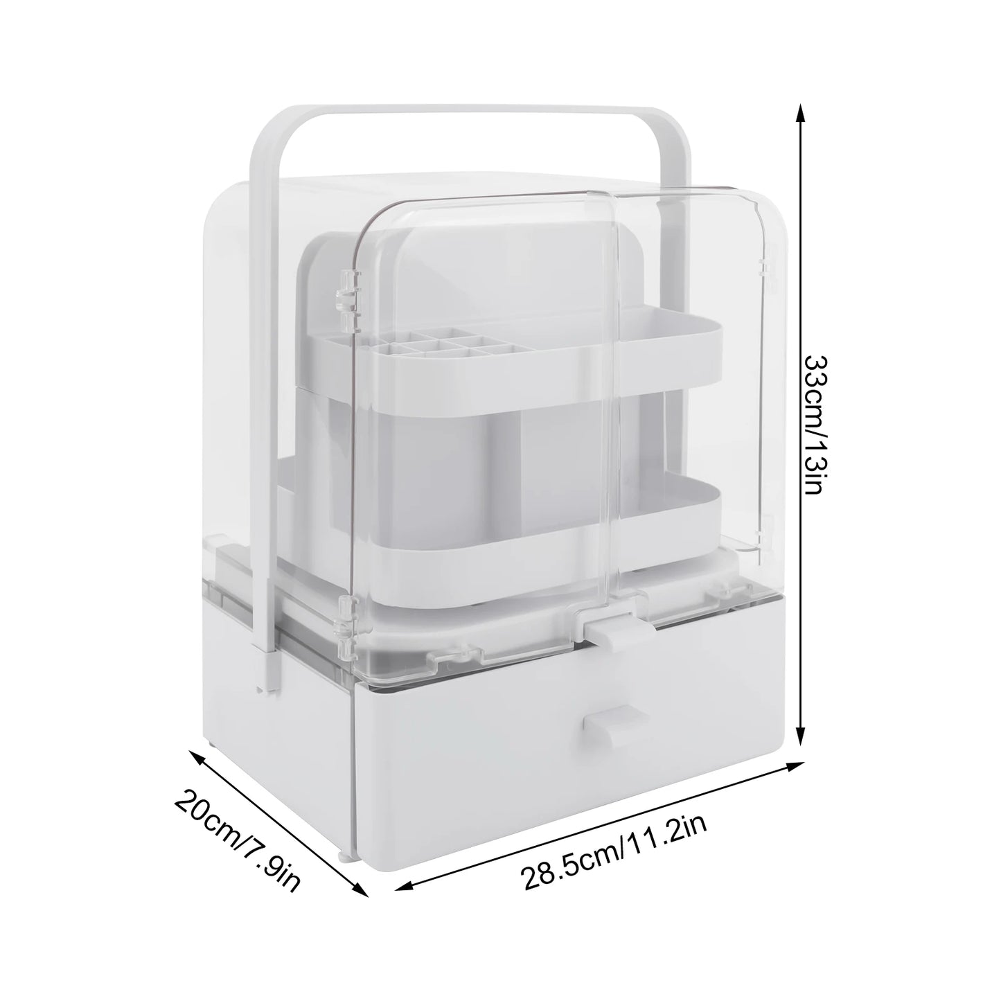 360 Degree Rotating Cosmetics and Skin Care Products Organizer Dustproof and Waterproof Desktop Transparent Makeup Organizer