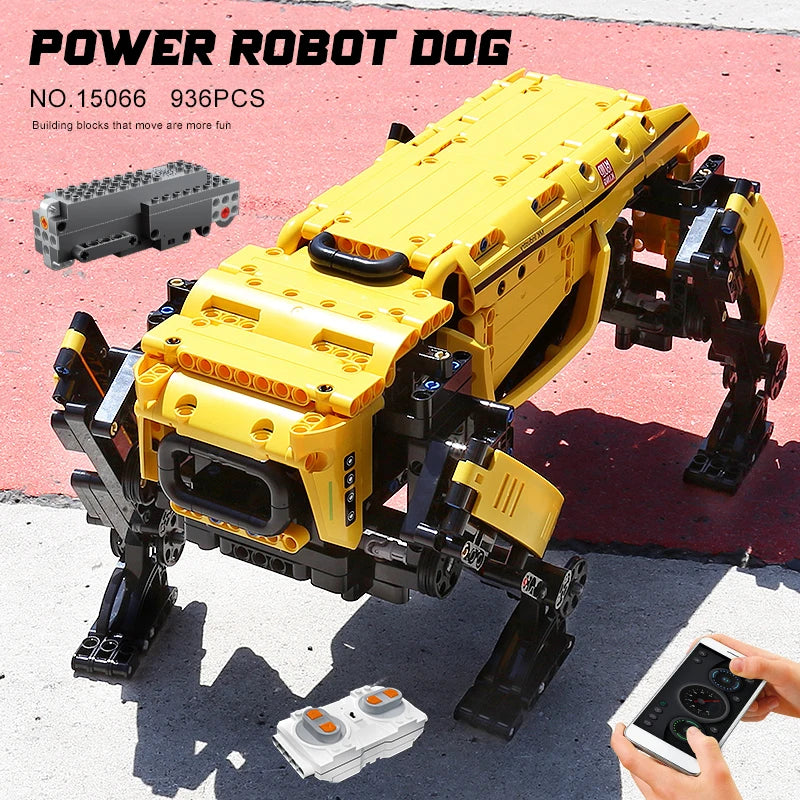 MOULD KING 15066 Technical Robot Toys The RC Motorized Boston Dynamics Big Dog Model AlphaDog Building Blocks Bricks Kids Gifts