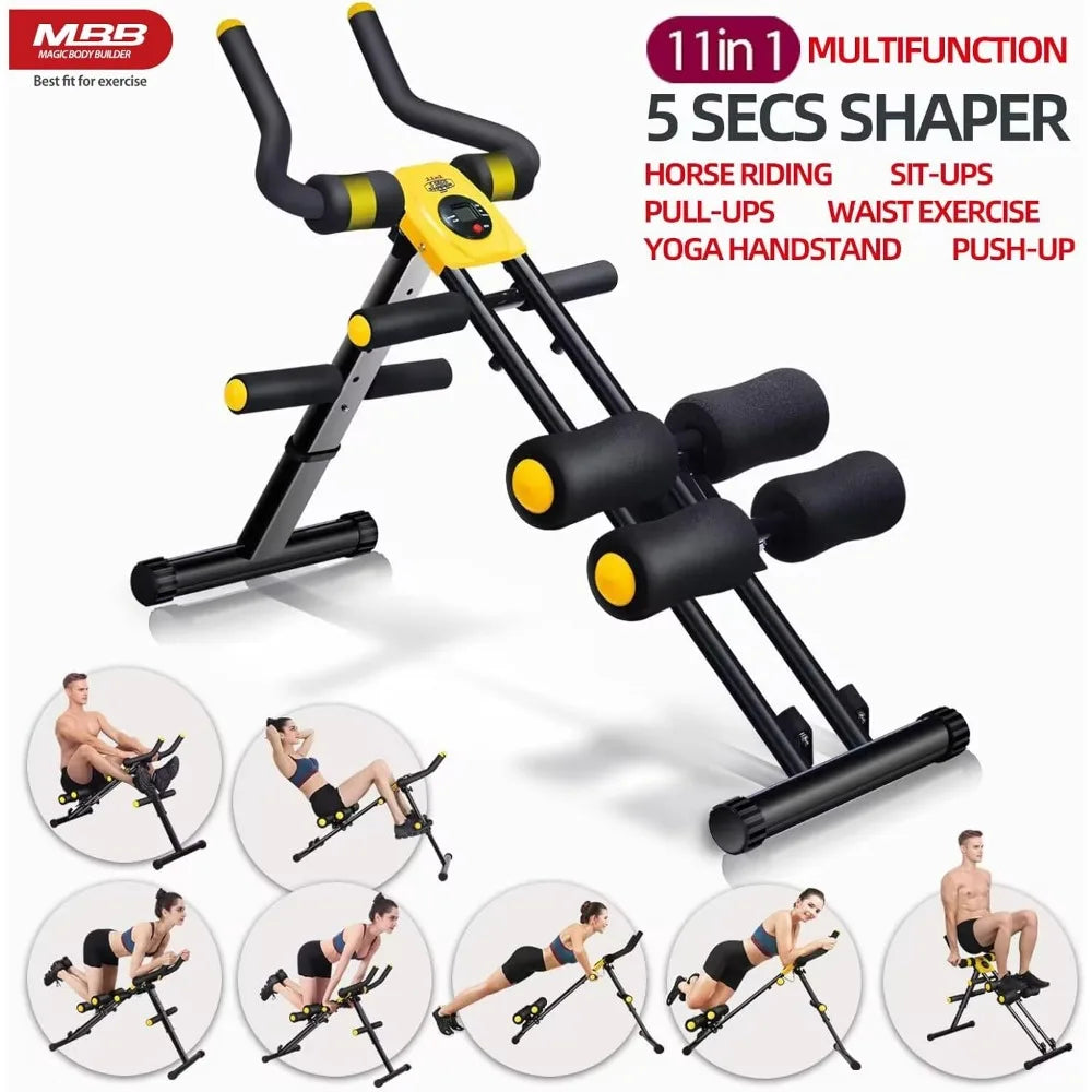 Foldable Ab Fitness Machine Core Trainer Equipment Height Adjustable Horse Riding Machine Thighs Buttocks Shaper